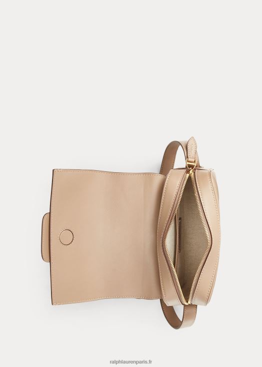 sac à bandoulière wellington en cuir de veau 46T60T5258 femmes Ralph Lauren taupe