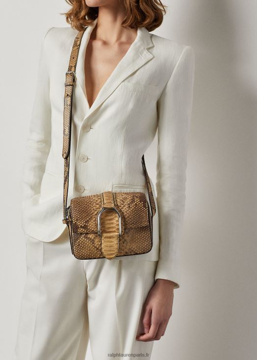 sac à bandoulière wellington en python 46T60T5260 femmes Ralph Lauren bronzage rl