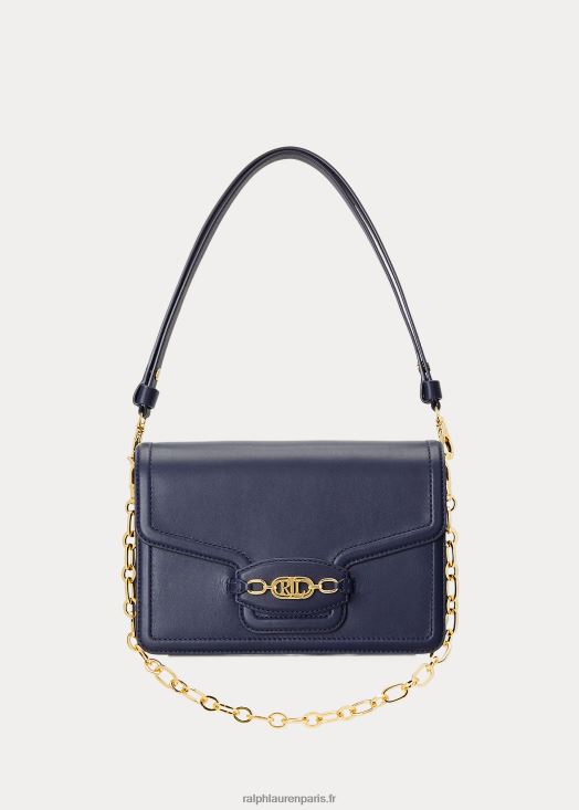 sac porté épaule sydnee de taille moyenne en cuir 46T60T5386 femmes Ralph Lauren marine raffinée - Cliquez sur l'image pour la fermer