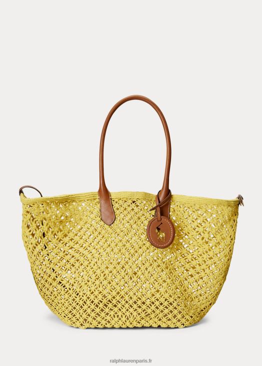 grand sac cabas bellport à finitions en cuir 46T60T5191 femmes Ralph Lauren crapet jaune - Cliquez sur l'image pour la fermer