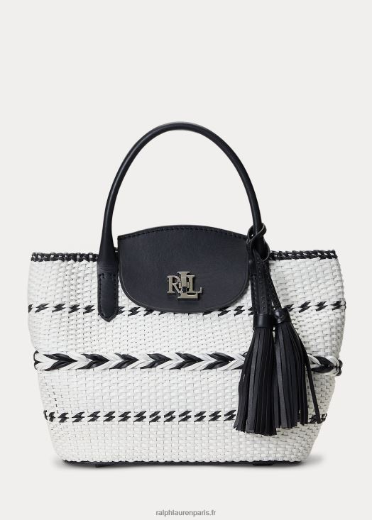 grand sac à main perri en cuir tressé à motif géométrique 46T60T5420 femmes Ralph Lauren - Cliquez sur l'image pour la fermer