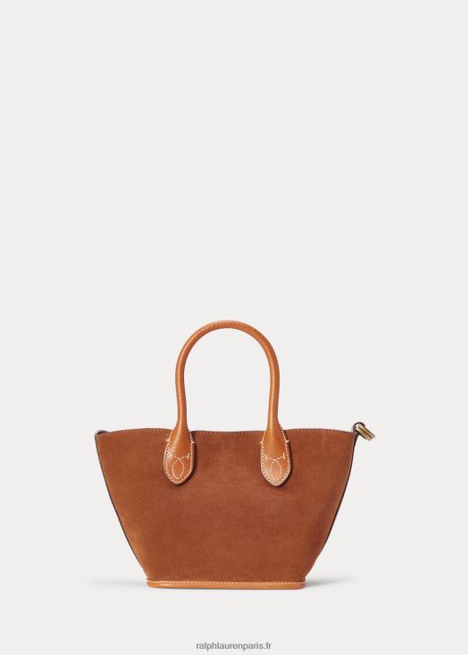 mini cabas bellport en daim 46T60T5210 femmes Ralph Lauren cannelle