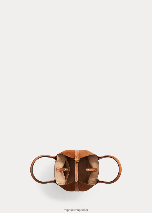 mini cabas bellport en daim 46T60T5210 femmes Ralph Lauren cannelle