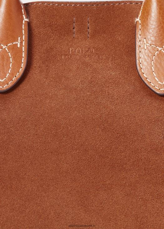 mini cabas bellport en daim 46T60T5210 femmes Ralph Lauren cannelle