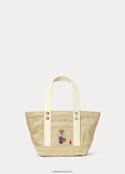 sac fourre-tout en toile à mini ours polo 46T60T5241 femmes Ralph Lauren - Cliquez sur l'image pour la fermer