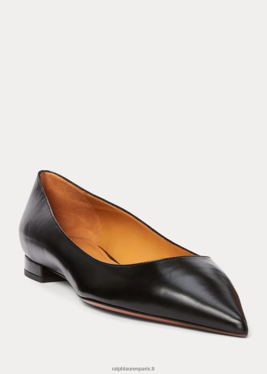 ballerines en cuir de chèvre kendrya 46T60T9671 femmes Ralph Lauren noir