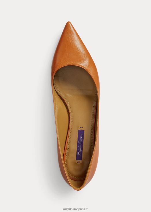ballerines en cuir de chèvre kendrya 46T60T9672 femmes Ralph Lauren or rl