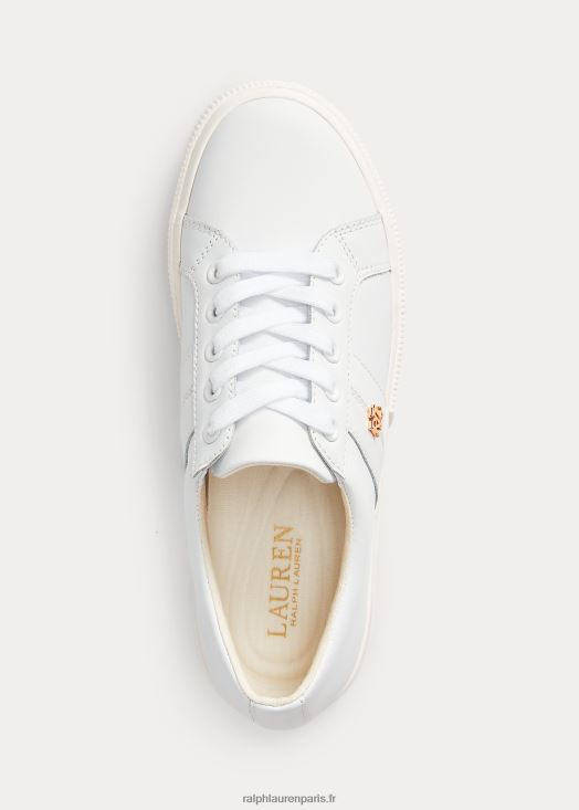 baskets en cuir d'action janson ii 46T60T5092 femmes Ralph Lauren rl blanc