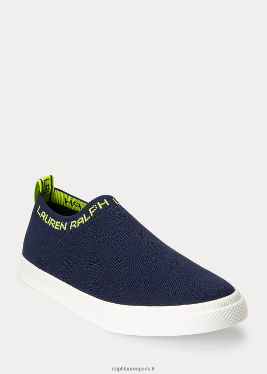 baskets à enfiler jordyn 46T60T5090 femmes Ralph Lauren bleu marine raffiné/citron vert