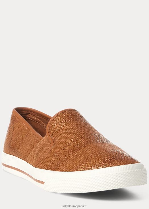 baskets à enfiler tissées jinny 46T60T5081 femmes Ralph Lauren bronzer