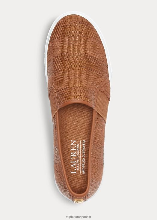 baskets à enfiler tissées jinny 46T60T5081 femmes Ralph Lauren bronzer