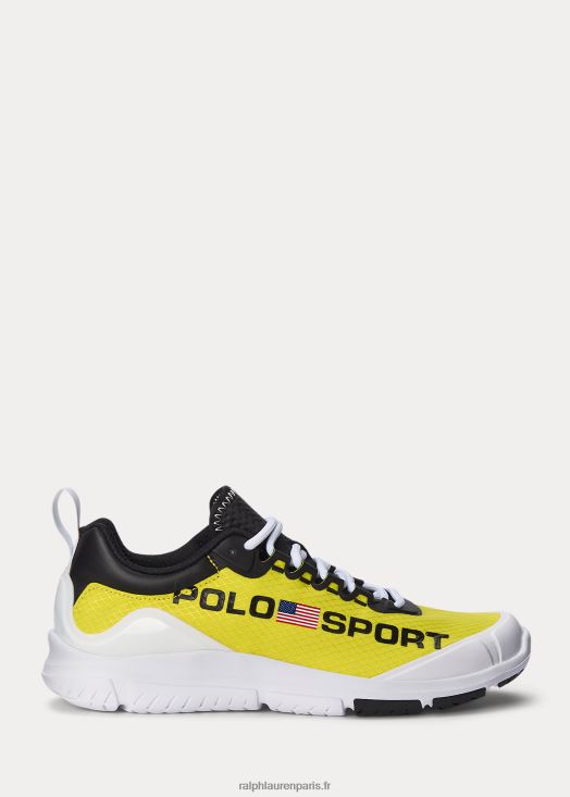 baskets polo sport tech racer 46T60T5114 femmes Ralph Lauren blanc/jaune/noir - Cliquez sur l'image pour la fermer