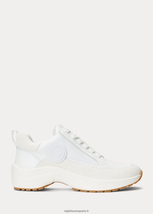 sneaker reaghan en cuir et suède 46T60T5127 femmes Ralph Lauren blanc/crème club house - Cliquez sur l'image pour la fermer