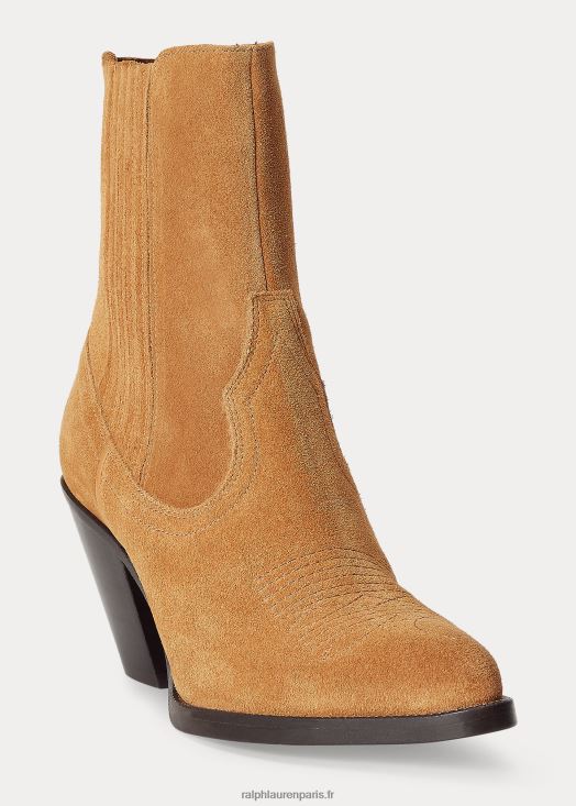 botte de cowboy en daim lowrey 46T60T5117 femmes Ralph Lauren sable