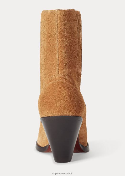 botte de cowboy en daim lowrey 46T60T5117 femmes Ralph Lauren sable