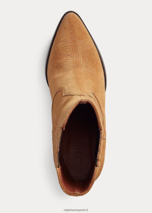 botte de cowboy en daim lowrey 46T60T5117 femmes Ralph Lauren sable
