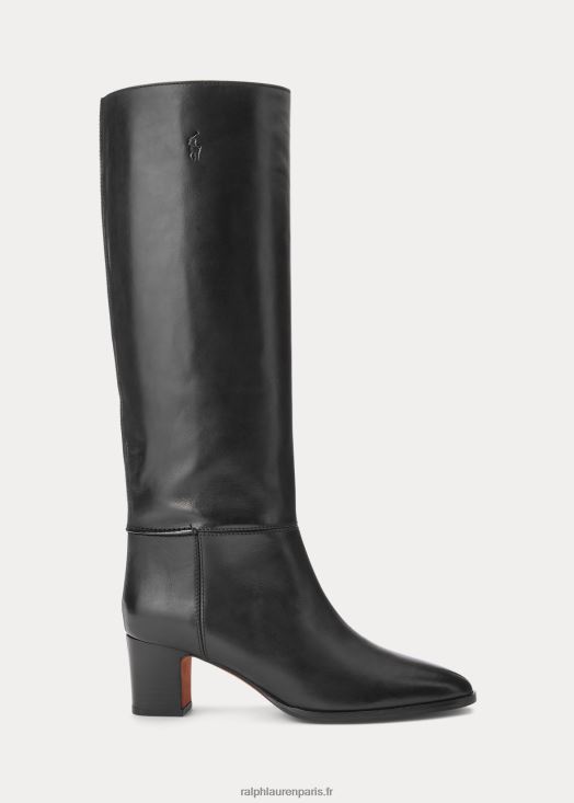 botte haute en cuir de veau 46T60T5123 femmes Ralph Lauren noir - Cliquez sur l'image pour la fermer
