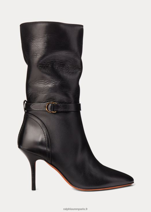 botte mi-mollet en cuir de veau zoe 46T60T9633 femmes Ralph Lauren noir