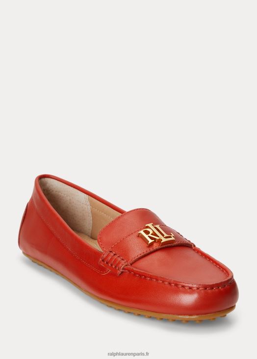 chauffeur en cuir nappa barnsbury 46T60T5077 femmes Ralph Lauren pierre de soleil rouge
