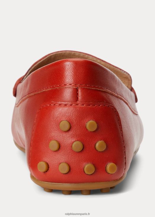 chauffeur en cuir nappa barnsbury 46T60T5077 femmes Ralph Lauren pierre de soleil rouge