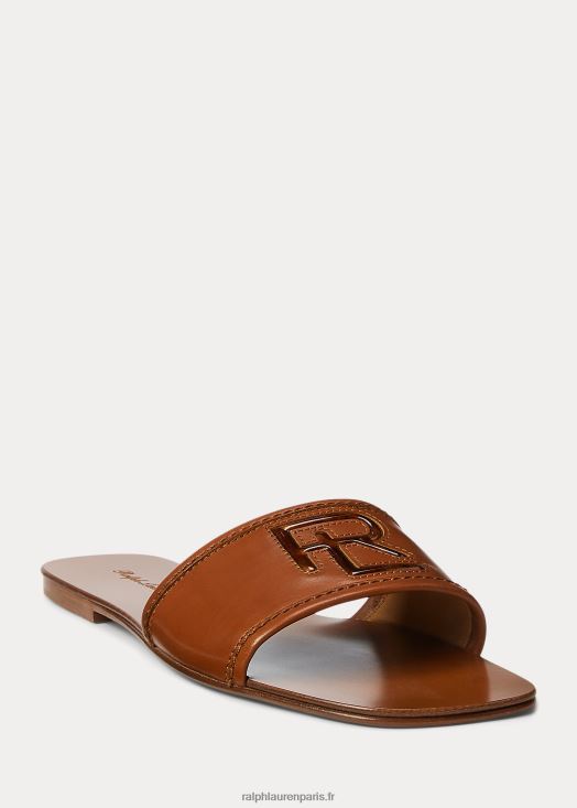 andela sandale à enfiler en cuir de veau bruni 46T60T4981 femmes Ralph Lauren rl or/marron multi