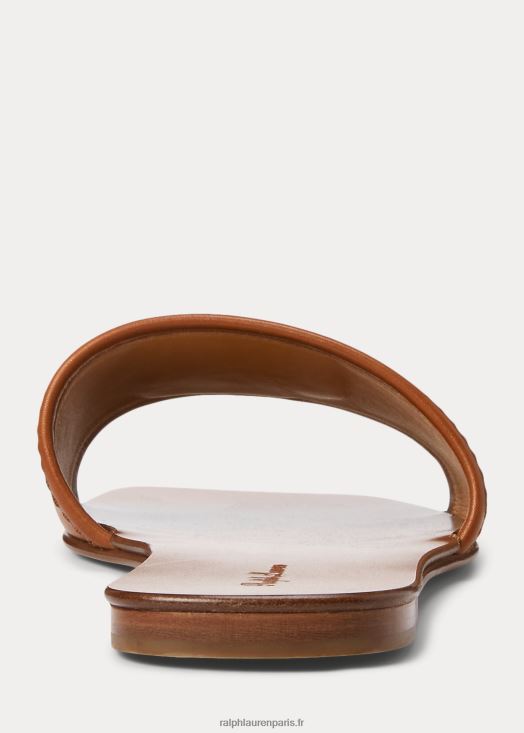 andela sandale à enfiler en cuir de veau bruni 46T60T4981 femmes Ralph Lauren rl or/marron multi