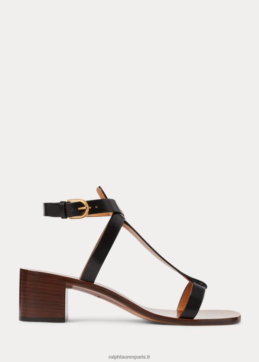 sandale dyllon en cuir de veau bruni 46T60T9651 femmes Ralph Lauren noir