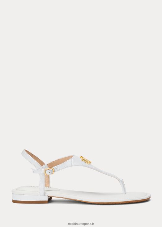 sandale en cuir embossé ellington 46T60T9599 femmes Ralph Lauren rl blanc - Cliquez sur l'image pour la fermer