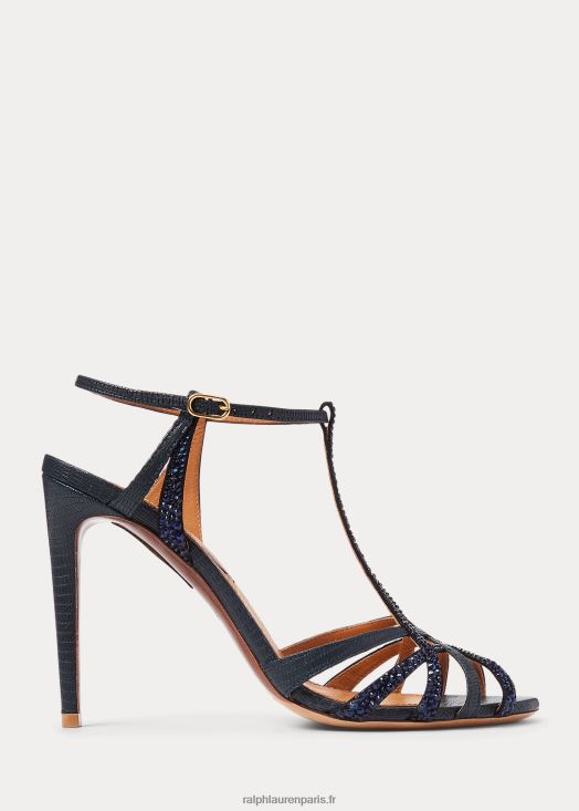 sandale en daim et cuir à ornements wells 46T60T9665 femmes Ralph Lauren marine marine