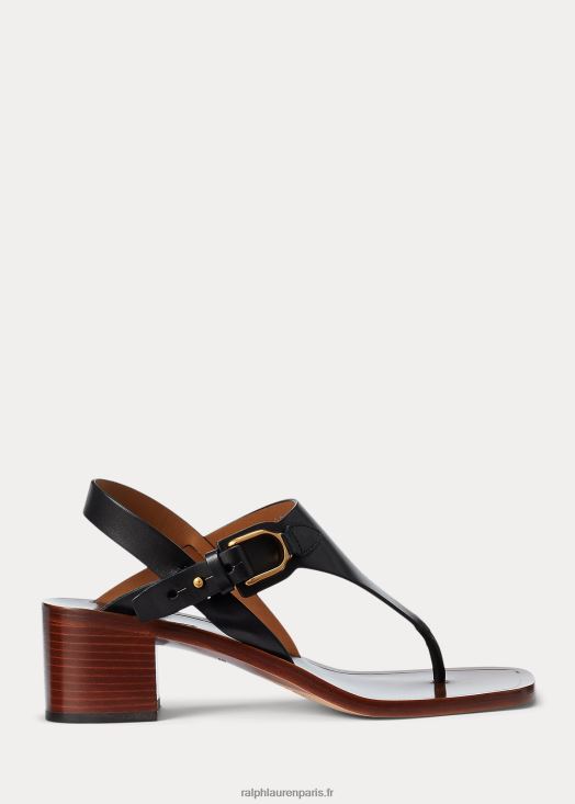 sandale julie welington en cuir de veau 46T60T9649 femmes Ralph Lauren noir - Cliquez sur l'image pour la fermer
