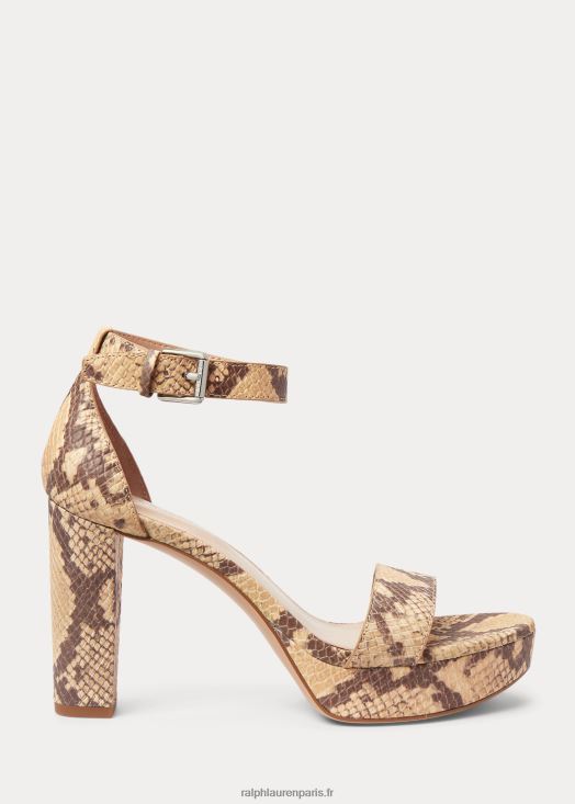 sandale sylvia à effet peau de serpent 46T60T4999 femmes Ralph Lauren parchemin - Cliquez sur l'image pour la fermer