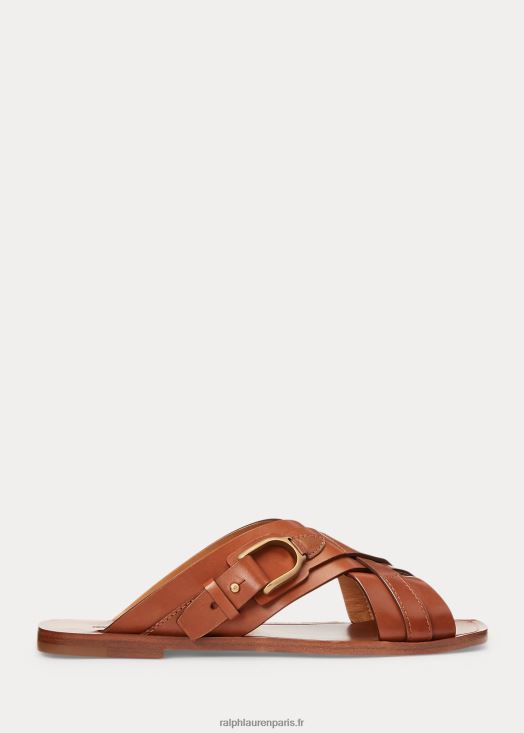 sandale étrier jacie en cuir de veau 46T60T4976 femmes Ralph Lauren or rl