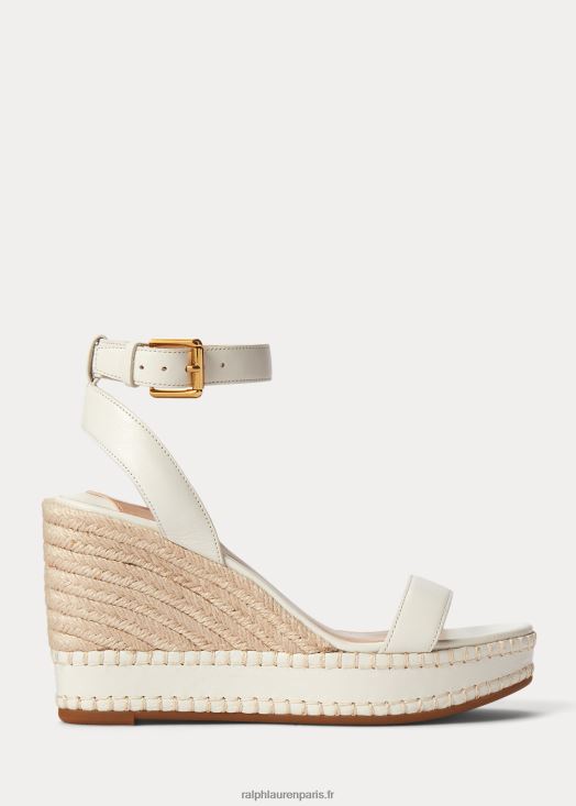 espadrille hilarie en cuir 46T60T5036 femmes Ralph Lauren Blanc comme neige
