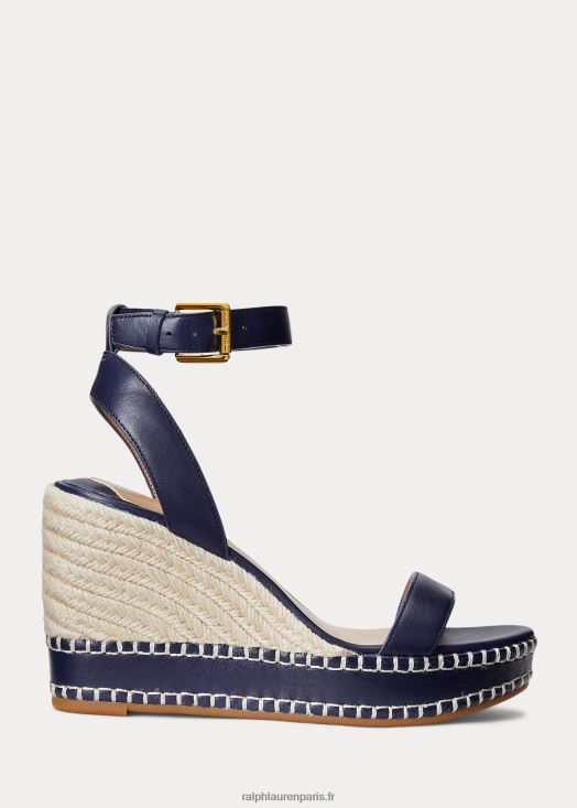 espadrille hilarie en cuir 46T60T5039 femmes Ralph Lauren marine raffinée - Cliquez sur l'image pour la fermer