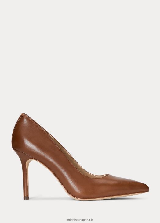escarpin lindella ii en cuir bruni 46T60T5101 femmes Ralph Lauren bronzage profond