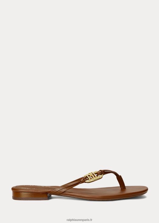 tongs emalia en cuir nappa 46T60T9605 femmes Ralph Lauren bronzage profond tongs emalia en cuir nappa 46T60T9605 femmes Ralph Lauren bronzage profond
