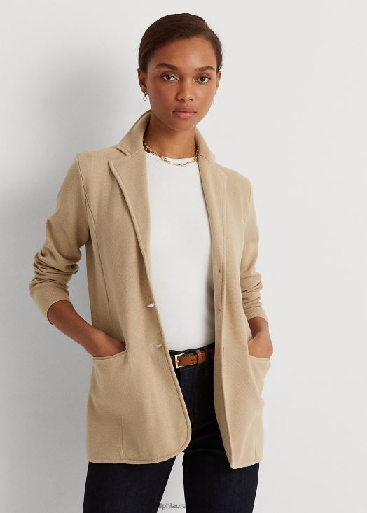 blazer en coton mélangé 46T60T4171 femmes Ralph Lauren bronzage bouleau