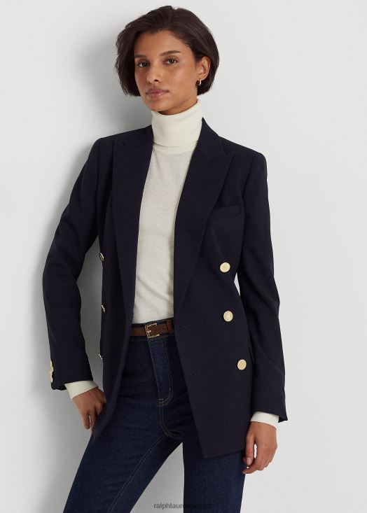blazer en crêpe de laine 46T60T4477 femmes Ralph Lauren marine - Cliquez sur l'image pour la fermer