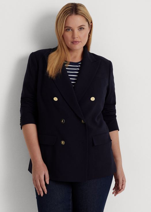 blazer en crêpe de laine 46T60T4718 femmes Ralph Lauren marine
