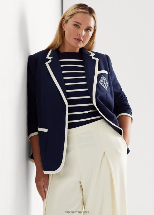 blazer en georgette bicolore 46T60T4690 femmes Ralph Lauren bleu marine/crème raffiné
