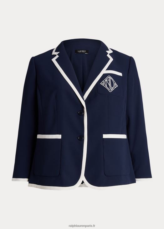 blazer en georgette bicolore 46T60T4690 femmes Ralph Lauren bleu marine/crème raffiné