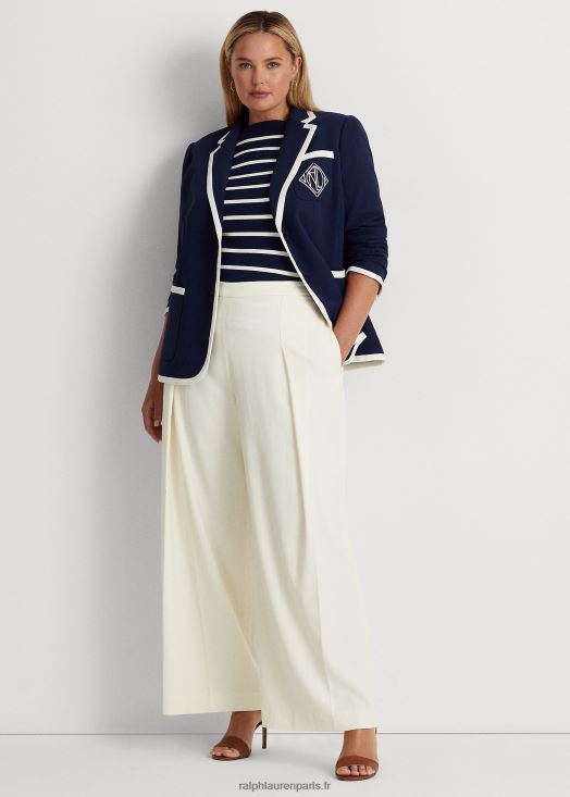 blazer en georgette bicolore 46T60T4690 femmes Ralph Lauren bleu marine/crème raffiné