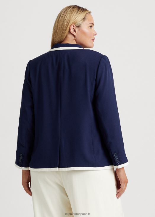 blazer en georgette bicolore 46T60T4690 femmes Ralph Lauren bleu marine/crème raffiné