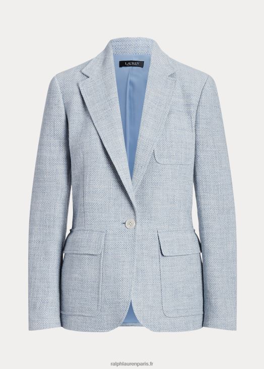 blazer en lin mélangé 46T60T9425 femmes Ralph Lauren bleu clair/crème