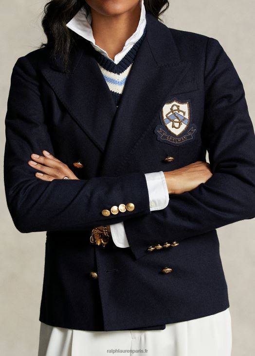 le blazer à écusson de la collection spelman 46T60T3319 femmes Ralph Lauren aviateur marine