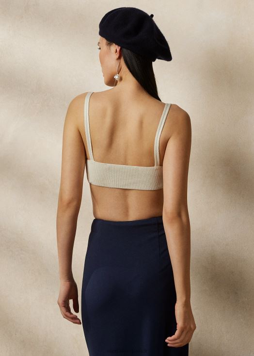 bralette en soie côtelée 46T60T3507 femmes Ralph Lauren blanc