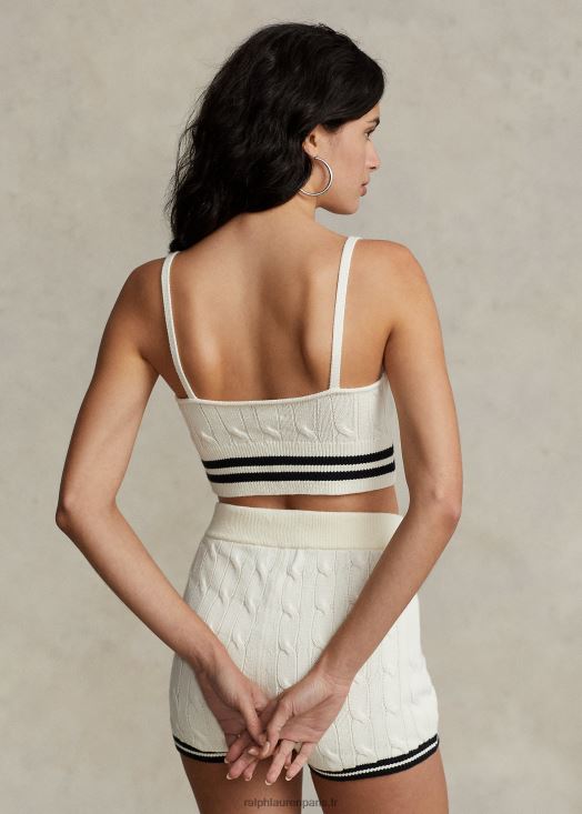 brassière en coton mélangé cricket 46T60T2955 femmes Ralph Lauren grillon crème/noir