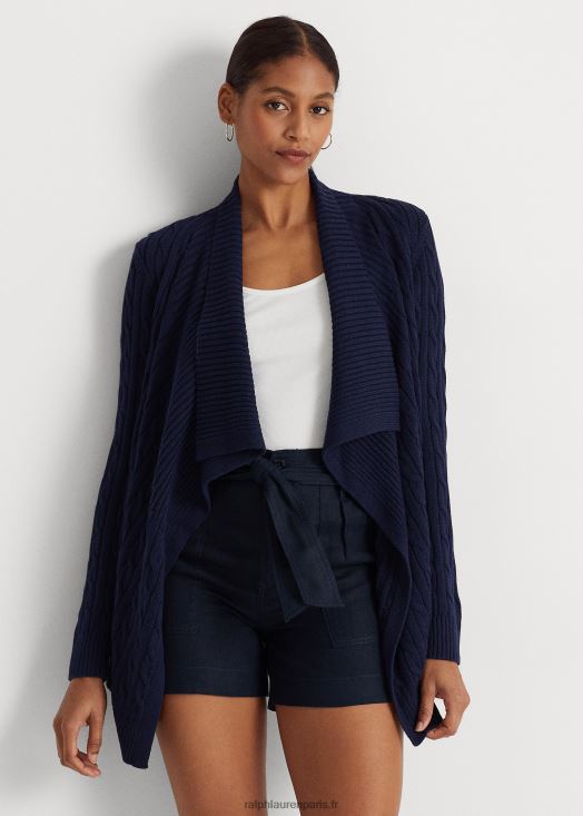 cardigan torsadé lin-coton 46T60T4393 femmes Ralph Lauren marine raffinée