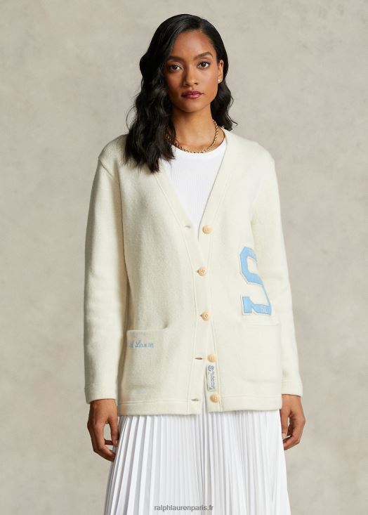 le cardigan col v de la collection spelman 46T60T3318 femmes Ralph Lauren crème de parchemin