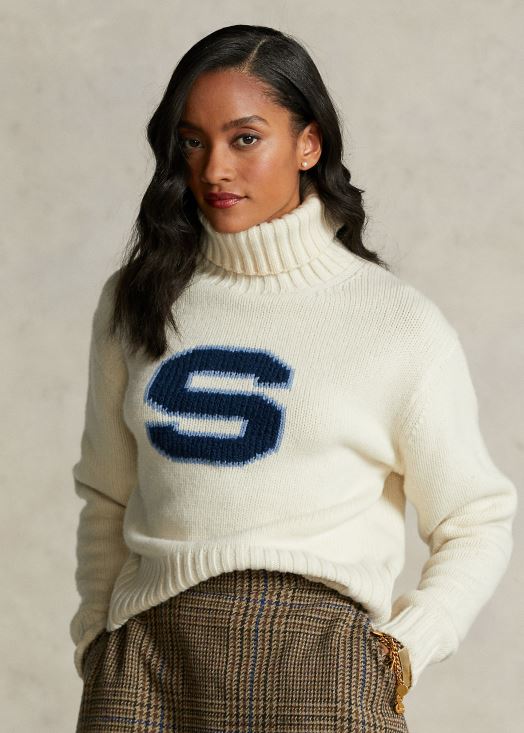 le col roulé à lettres de la collection spelman 46T60T3316 femmes Ralph Lauren crème de parchemin